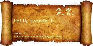 Holik Kornél névjegykártya