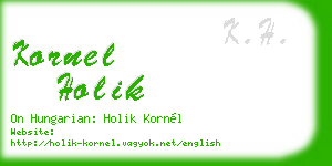 kornel holik business card